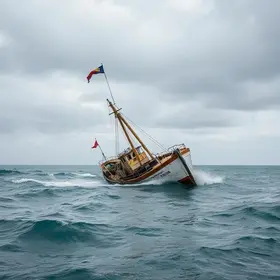 barco naufraga na orla de São José de Ribamar