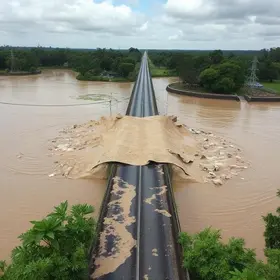 enxurrada danifica cabeceira de ponte